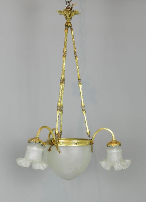 FRENCH THREE ARM CEILING LIGHT - ADDITIONAL PHOTO 2