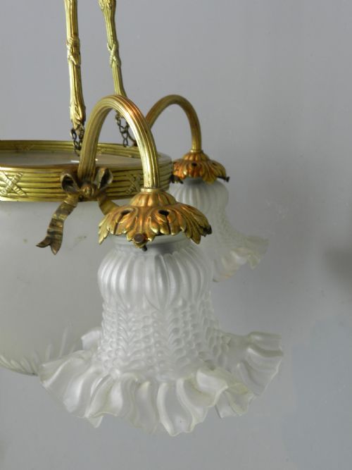 FRENCH THREE ARM CEILING LIGHT - ADDITIONAL PHOTO 3
