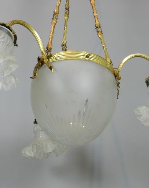 FRENCH THREE ARM CEILING LIGHT - ADDITIONAL PHOTO 4