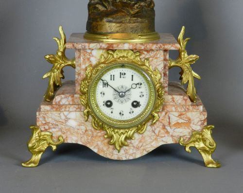 FRENCH ART NOUVEAU CLOCK SET 'POSIE' CH RUCHOT BY JAPY FRERES - ADDITIONAL PHOTO 1