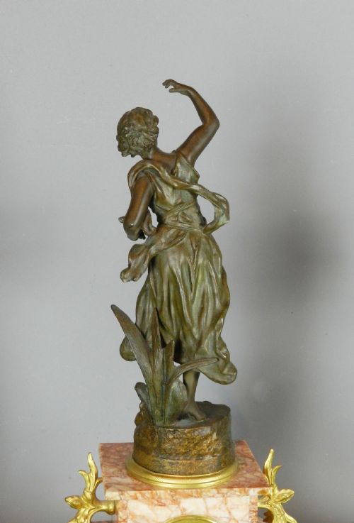 FRENCH ART NOUVEAU CLOCK SET 'POSIE' CH RUCHOT BY JAPY FRERES - ADDITIONAL PHOTO 10