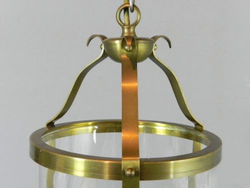 FRENCH BRASS ANTIQUE TWIN LIGHT HALL LANTERN - ADDITIONAL PHOTO 4