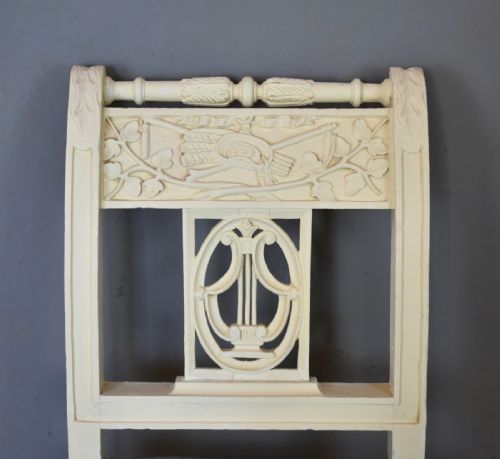 ANTIQUE FRENCH PAINTED BENCH PAIR OF CHAIRS - ADDITIONAL PHOTO 12