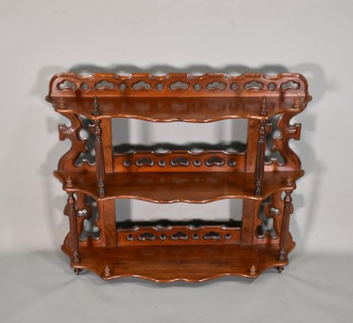ANTIQUE FRENCH WALL HANGING SHELVES IN MAHOGANY 19TH CENTURY - ADDITIONAL PHOTO 1