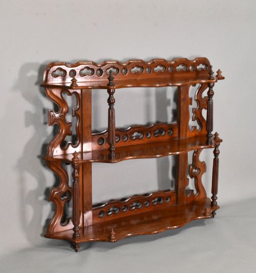 ANTIQUE FRENCH WALL HANGING SHELVES IN MAHOGANY 19TH CENTURY - ADDITIONAL PHOTO 3