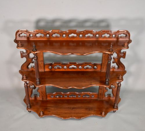 ANTIQUE FRENCH WALL HANGING SHELVES IN MAHOGANY 19TH CENTURY - ADDITIONAL PHOTO 6
