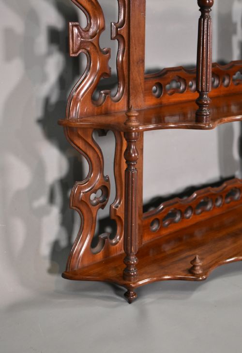 ANTIQUE FRENCH WALL HANGING SHELVES IN MAHOGANY 19TH CENTURY - ADDITIONAL PHOTO 7