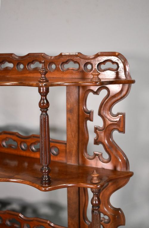 ANTIQUE FRENCH WALL HANGING SHELVES IN MAHOGANY 19TH CENTURY - ADDITIONAL PHOTO 8