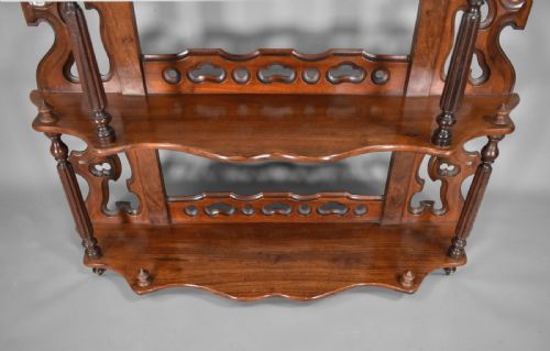 ANTIQUE FRENCH WALL HANGING SHELVES IN MAHOGANY 19TH CENTURY - ADDITIONAL PHOTO 9