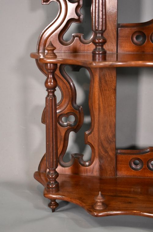 ANTIQUE FRENCH WALL HANGING SHELVES IN MAHOGANY 19TH CENTURY - ADDITIONAL PHOTO 10