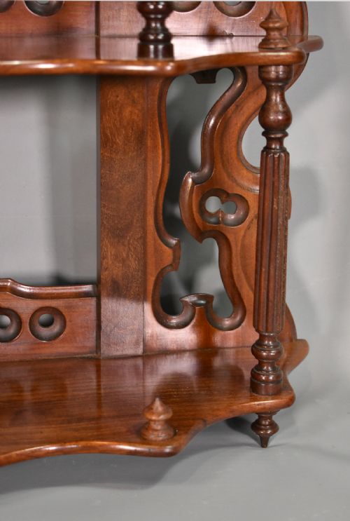 ANTIQUE FRENCH WALL HANGING SHELVES IN MAHOGANY 19TH CENTURY - ADDITIONAL PHOTO 11