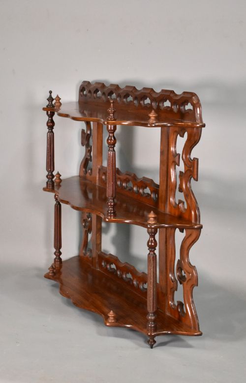 ANTIQUE FRENCH WALL HANGING SHELVES IN MAHOGANY 19TH CENTURY - ADDITIONAL PHOTO 13