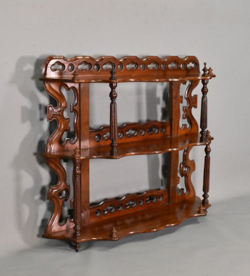 ANTIQUE FRENCH WALL HANGING SHELVES IN MAHOGANY 19TH CENTURY - ADDITIONAL PHOTO 15