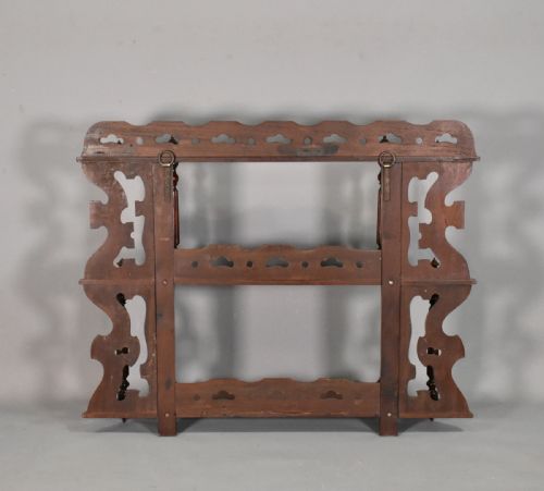 ANTIQUE FRENCH WALL HANGING SHELVES IN MAHOGANY 19TH CENTURY - ADDITIONAL PHOTO 16