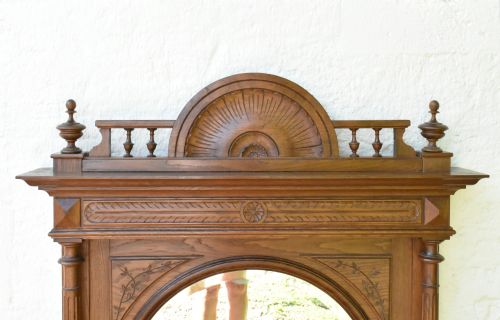 LARGE FRENCH OAK OVERMANTEL MIRROR HENRI II - ADDITIONAL PHOTO 2