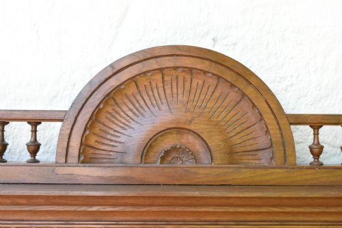 LARGE FRENCH OAK OVERMANTEL MIRROR HENRI II - ADDITIONAL PHOTO 4