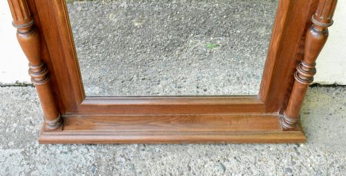 LARGE FRENCH OAK OVERMANTEL MIRROR HENRI II - ADDITIONAL PHOTO 9