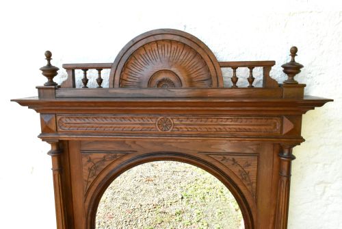 LARGE FRENCH OAK OVERMANTEL MIRROR HENRI II - ADDITIONAL PHOTO 10