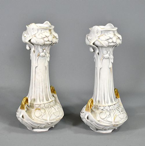 PAIR OF ART NOUVEAU VASES ROYAL DUX BOHEMIA - ADDITIONAL PHOTO 1
