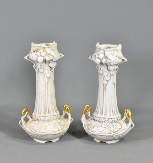 PAIR OF ART NOUVEAU VASES ROYAL DUX BOHEMIA - ADDITIONAL PHOTO 3