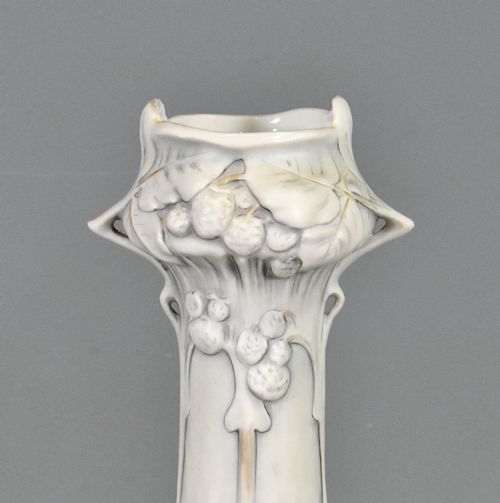 PAIR OF ART NOUVEAU VASES ROYAL DUX BOHEMIA - ADDITIONAL PHOTO 4