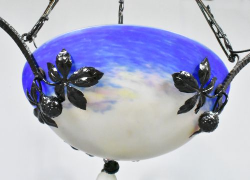 FRENCH ART DECO CEILING LIGHT SIGNED DEGU - ADDITIONAL PHOTO 2