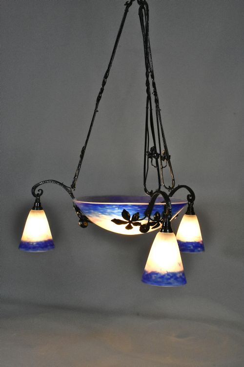 FRENCH ART DECO CEILING LIGHT SIGNED DEGU - ADDITIONAL PHOTO 5