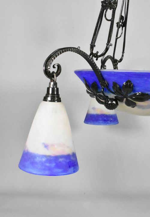 FRENCH ART DECO CEILING LIGHT SIGNED DEGU - ADDITIONAL PHOTO 6