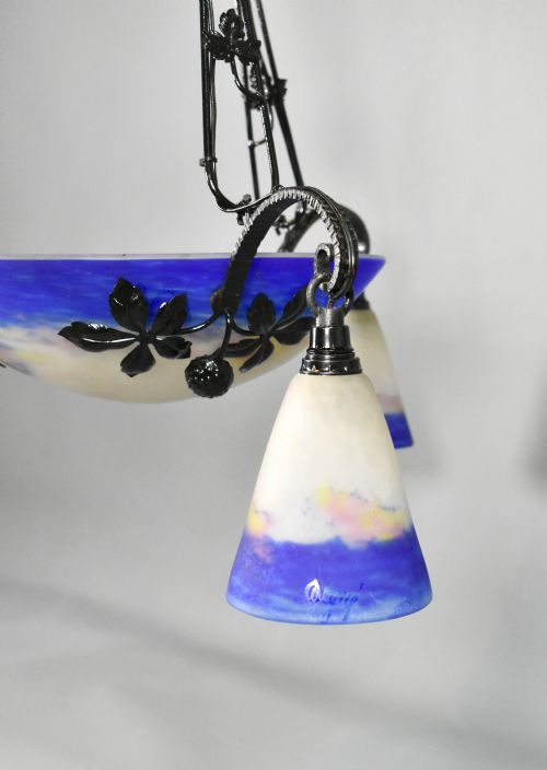 FRENCH ART DECO CEILING LIGHT SIGNED DEGU - ADDITIONAL PHOTO 8