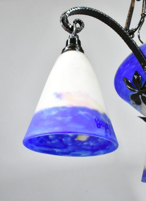 FRENCH ART DECO CEILING LIGHT SIGNED DEGU - ADDITIONAL PHOTO 10
