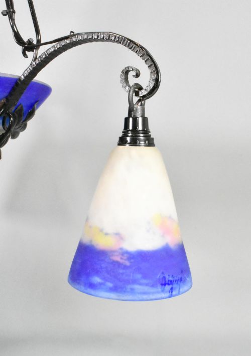 FRENCH ART DECO CEILING LIGHT SIGNED DEGU - ADDITIONAL PHOTO 11