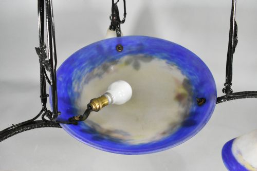 FRENCH ART DECO CEILING LIGHT SIGNED DEGU - ADDITIONAL PHOTO 14