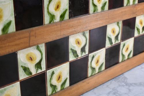 EDWARDIAN TILE BACK MARBLE TOP WASHSTAND IN BIRCH - ADDITIONAL PHOTO 8