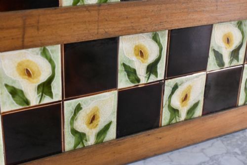 EDWARDIAN TILE BACK MARBLE TOP WASHSTAND IN BIRCH - ADDITIONAL PHOTO 15