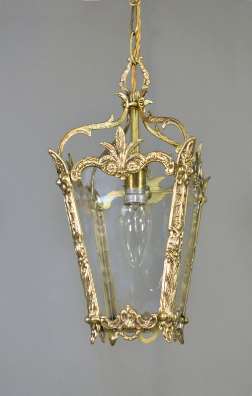 BRASS HANGING LANTERN LOUIS XVI STYLE - ADDITIONAL PHOTO 1