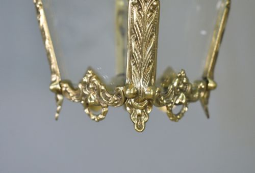 BRASS HANGING LANTERN LOUIS XVI STYLE - ADDITIONAL PHOTO 12