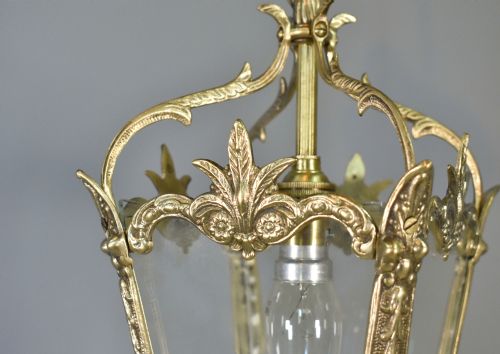 BRASS HANGING LANTERN LOUIS XVI STYLE - ADDITIONAL PHOTO 14