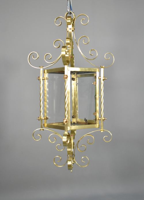LARGE FRENCH BRASS LANTERN - ADDITIONAL PHOTO 1