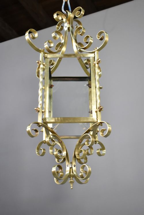 LARGE FRENCH BRASS LANTERN - ADDITIONAL PHOTO 2