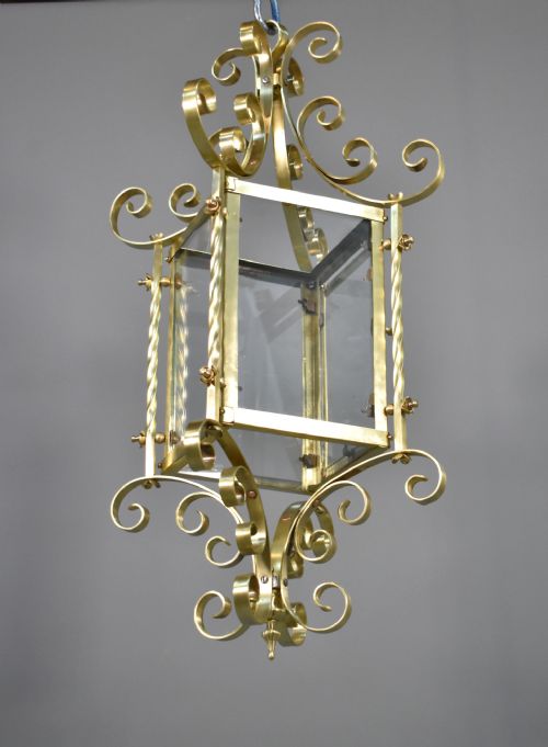 LARGE FRENCH BRASS LANTERN - ADDITIONAL PHOTO 3