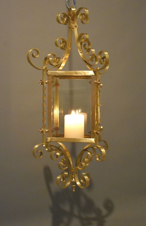 LARGE FRENCH BRASS LANTERN - ADDITIONAL PHOTO 4