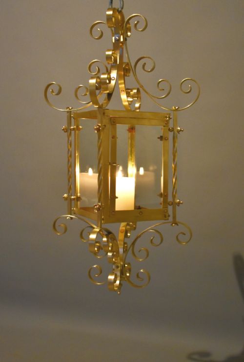 LARGE FRENCH BRASS LANTERN - ADDITIONAL PHOTO 5