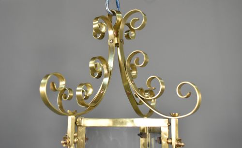LARGE FRENCH BRASS LANTERN - ADDITIONAL PHOTO 6