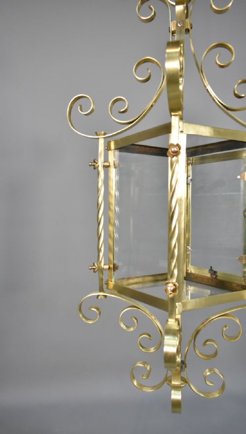 LARGE FRENCH BRASS LANTERN - ADDITIONAL PHOTO 7