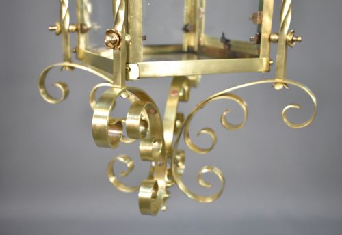 LARGE FRENCH BRASS LANTERN - ADDITIONAL PHOTO 12