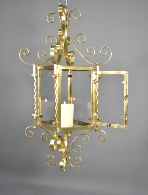LARGE FRENCH BRASS LANTERN - ADDITIONAL PHOTO 14
