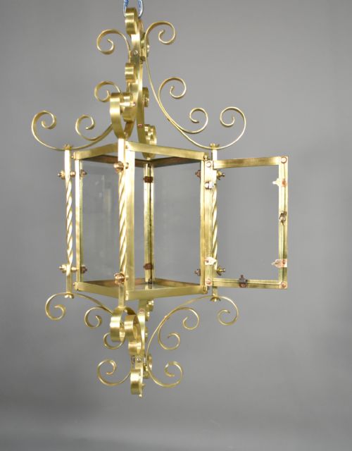 LARGE FRENCH BRASS LANTERN - ADDITIONAL PHOTO 15