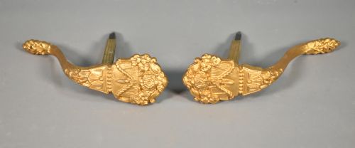 PAIR FRENCH BRONZE CURTAIN TIEBACKS LOUIS XVI STYLE - ADDITIONAL PHOTO 2