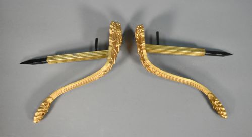PAIR FRENCH BRONZE CURTAIN TIEBACKS LOUIS XVI STYLE - ADDITIONAL PHOTO 4