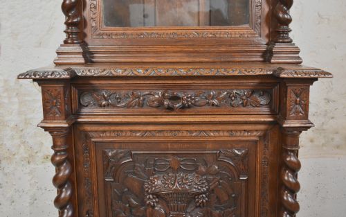FRENCH OAK HUNT DISPLAY CABINET LOUIS XIII STYLE - ADDITIONAL PHOTO 8